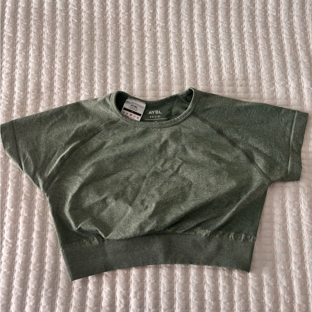 AYBL Olive Short Sleeve Crop Top